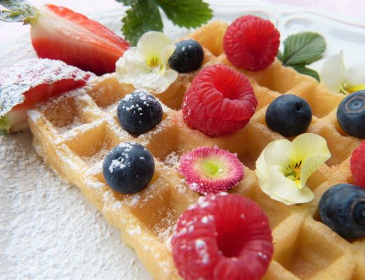 Gaufre aux fruits rouge