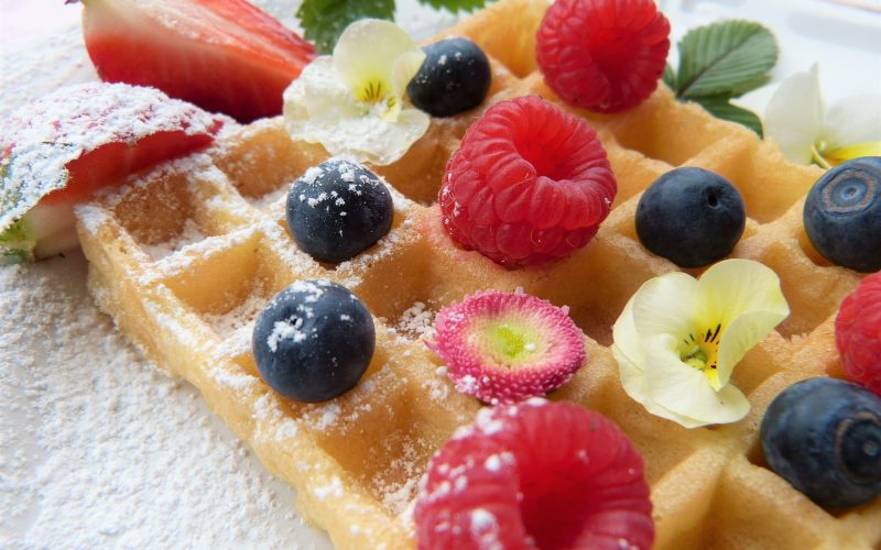 Gaufre aux fruits rouge